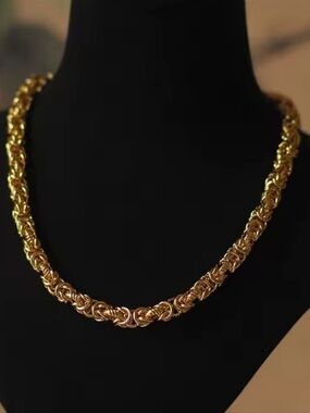New Byzantine 18k Gold Filled Rope Chain Necklace for Women